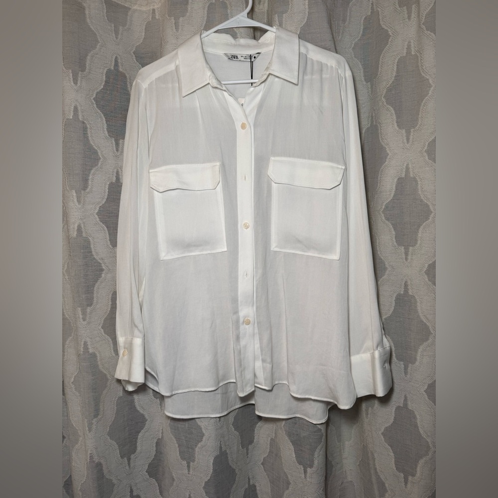 Zara Classic Cream Button-Up Shirt